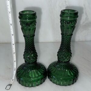cupcakes & cashmere Emerald Glass Candle Holders